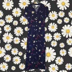 90’s Vintage Floral Maxi Shirt Dress